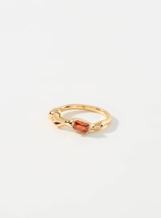 Simons Womens Red-stone asymmetric ring