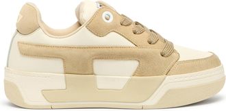 Diesel D-Ollie-Distressed sneakers in leather and suede - Sneakers - Woman - Beige