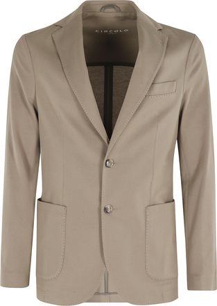 Circolo 1901 Beige Premium Patch Pocket Button Cuffs Cotton-Blend Blazer