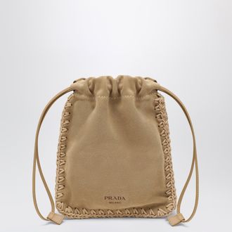 Prada Desert-colored suede leather smartphone holder