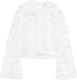 Self Portrait Blouses, female, White, Size: 2XS Lace Top