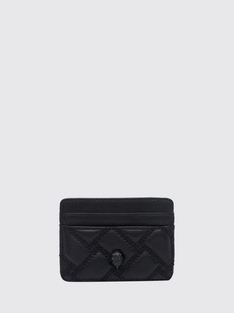 Kurt Geiger Black Lambskin Card Holder with Quilted Design