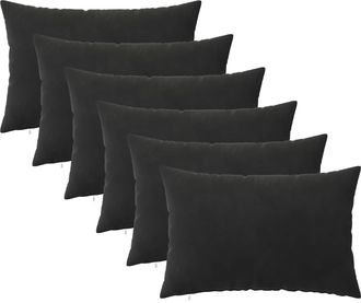 vidaXL Funda De Almohada 6 Pcs Heerlen Negro 30 X 50 Cm Terciopelo Vidaxl