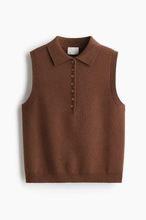 H&M Collared Sweater Vest in Brown at Nordstrom, Size Xx-Large