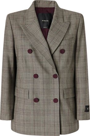 Pinko Prince Of Wales Check Wool-Blend Blazer