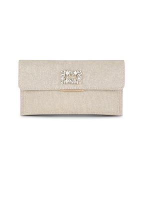 Badgley Mischka Sarah Envelope Clutch with Crystal Brooch in Gold at Nordstrom, Size Small