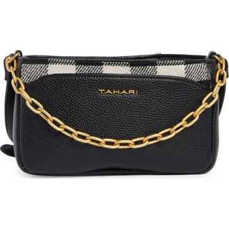 Elie Tahari Hollis Gingham Crossbody Bag in Black at Nordstrom Rack