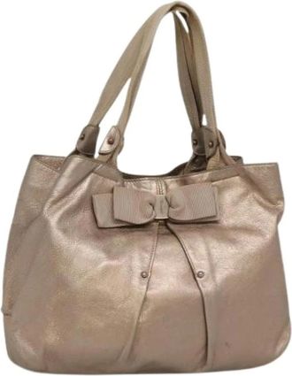Ferragamo Pre-owned Handbags, female, Beige, Size: ONE SIZE Pre-owned Leather Tote