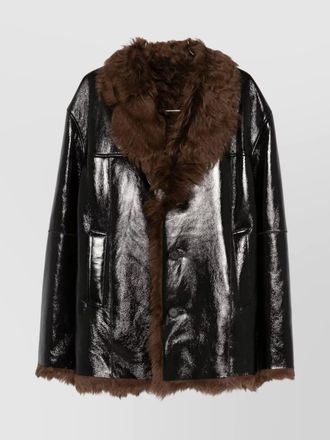 Diesel luxurious coat with faux fur trim