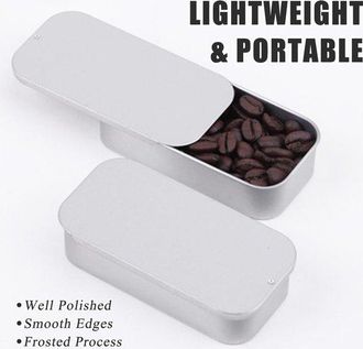 OEM 6 Unidades - Lata Rectangular Con Tapa Deslizante - Lata De Metal - 50&times;25&times;10 Mm - Caja Met&aacute;lica Port&aacute;til - Mini Lata Vac&iacute;a Reutilizable