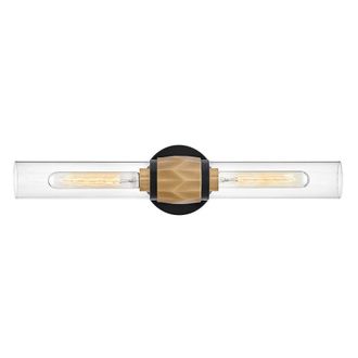Netlighting Hinkley Ellison Bathroom Wall Lamp Black Heritage Brass IP44 2x E27
