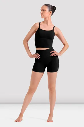 Bloch Ladies Violet Cross Back Crop Top, Midnight Amethyst