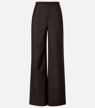 Gucci Pinstripe wool and mohair wide-leg pants