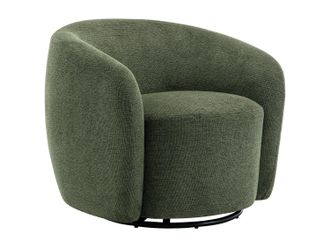 Vente-Unique Sill&oacute;n giratorio de tela con textura caqui VEREIDE