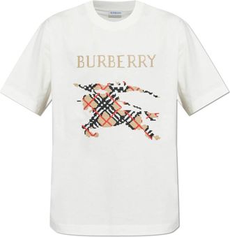 Burberry T-shirt met logo - Heren - T-shirts - Wit - S - Katoen - Tops