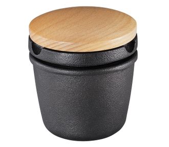 Zassenhaus Cast Iron Spice Grinding Set with Beechwood Lid, 3 Grinder, Black