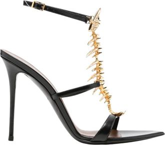 Giuseppe Zanotti Slim 2.0 Sandaal - Dames - Sandalen met hakken - Zwart - 37 EU - Leer - Schoenen