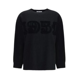Max Mara Round-neck Knitwear, female, Black, Size: XS Fido Sweater