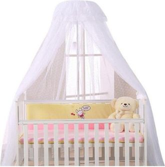 OEM 1 Ciel De Lit B&eacute;b&eacute;, Avec Moustiquaire Int&eacute;gr&eacute;e, Support T&eacute;lescopique Blanc, Protection Anti-insectes Pour Lit &Agrave; Barreaux