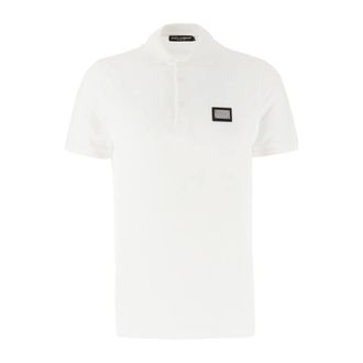 Dolce & Gabbana Polo Shirts, male, White, Size: XL Piqu&eacute; Polo
