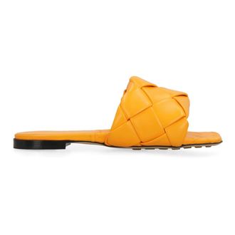 Bottega Veneta Sliders, female, Orange, 3 UK, Lido Leather Flat Sandals