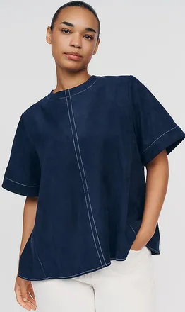 Maeve Emmy Faux-Suede Swing Blouse by Maeve