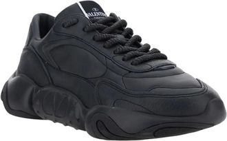 Valentino Mens Black Calf Leather Garavani Sneakers