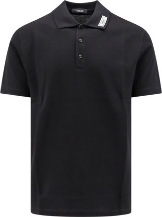 Versace Logo Patch Short-sleeved Polo Shirt