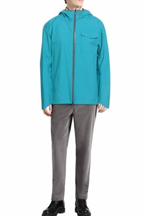 Herno Zip-Up Hooded Jacket In Azzurro