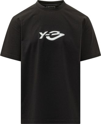 Yohji Yamamoto Black Logo Crew Neck T-Shirt