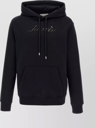 Lanvin logo hoodie with drawstring hood and kangaroo pocket