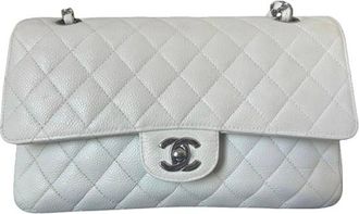 Chanel White Caviar Medium Double Flap Bag