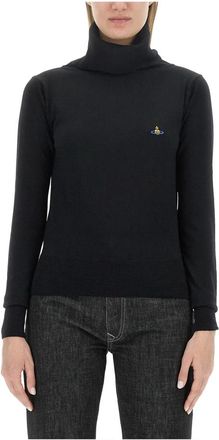 Vivienne Westwood Giulia High Neck - Dames - Coltruien - Zwart - XL - Truien & Vesten