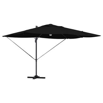 Berkfield Home Cantilever Umbrella - Black Polyester, Powder-Coated Steel Large