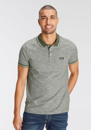 AJC Poloshirt AJC, Herren, Gr. XXL (60/62), gr&uuml;n (oliv, meliert), Single Jersey, Obermaterial: 100% Baumwolle, meliert, unifarben, schmal, Rundhals, Rippb