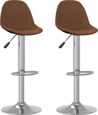 vidaXL Taburetes De Cocina 2 Unidades Tela Marr&oacute;n Vidaxl