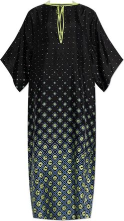 Casablanca Monogram Degrade Zijden Jurk - Dames - Maxi kleedjes - Zwart - S - Kleedjes