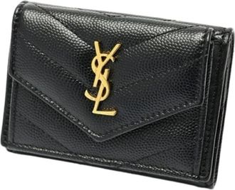 Saint Laurent Pre-owned Vintage Portemonnee - Dames - Vintage Accessoires - Zwart - ONE Size - Leer - Vintage