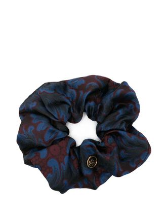Etro graphic-print scrunchie - women - zamac/Polyester/Silk - One Size - Blue
