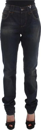 John Galliano Cotton Blend Boyfriend Fit Jeans - Dames - Slim Fit Jeans - Blauw - W26 - Katoen - Jeans