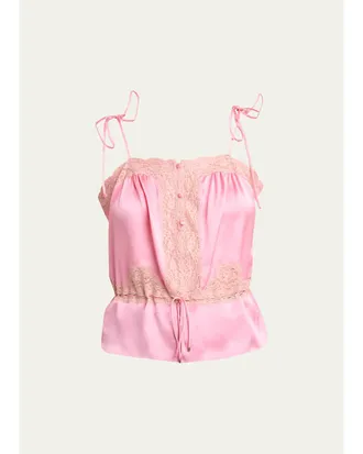 Chlo&eacute; Washed Silk Satin Tank