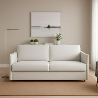 Dmora Sof&aacute; Fijo 2 Plazas Varedo, Desenfundable, Hidr&oacute;fugo Made In Italy, Lavable, 180x95x90h Cm Gris Claro