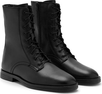 Mango Leather Ankle Boot in Black at Nordstrom, Size 6.5Us