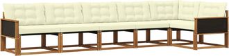 vidaXL Conjunto De Sof&aacute;s De Exterior 6 Uds. Natural Y Crema Vidaxl