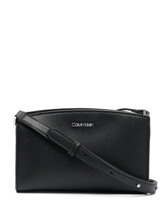 Calvin Klein Crossbodytas met logoplakkaat - Zwart
