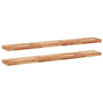 Berkfield Home Floating Shelves 2 pcs 120x20x4 cm Oil Finished Solid Wood Acacia in Brown | Size: 120 x 20 x 4 cm