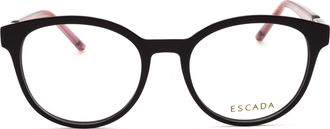 Escada VESD86V Round Acetate Eyeglasses - Black