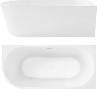 Rea Ba&ntilde;era De Esquina Rea Bellanto 160 White Prawa With Brushed Copper Plug Cap