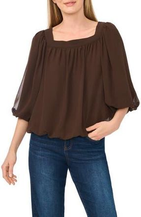 CeCe by Cynthia Steffe Square Neck Bubble Top in Hot Fudge at Nordstrom Rack, Size Medium