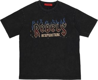 Acupuncture Rebels Tee Zwart Kortemouw Shirt - Heren - T-shirts - Zwart - XL - Katoen - Tops